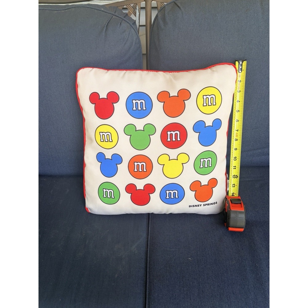 M&Ms Disney Springs Florida Exclusive Mickey Mouse Pillow Square 16" Multicolor